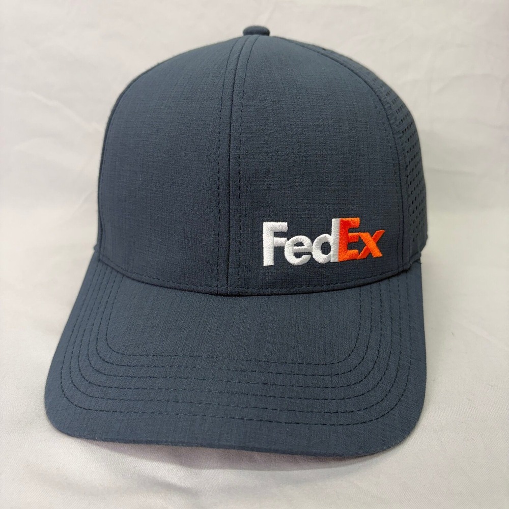 FedEx Performance Mesh Back Hat Mens OSFM Gray Embroidered Logo Cap